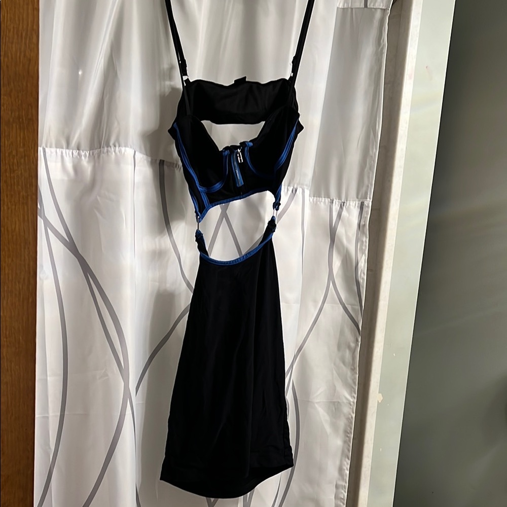 Black and Blue Cutout Dress
